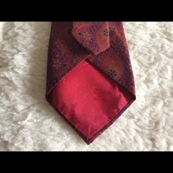Yves Saint Laurent Paris 100% All Silk Soie Tie - Picture 7 of 10